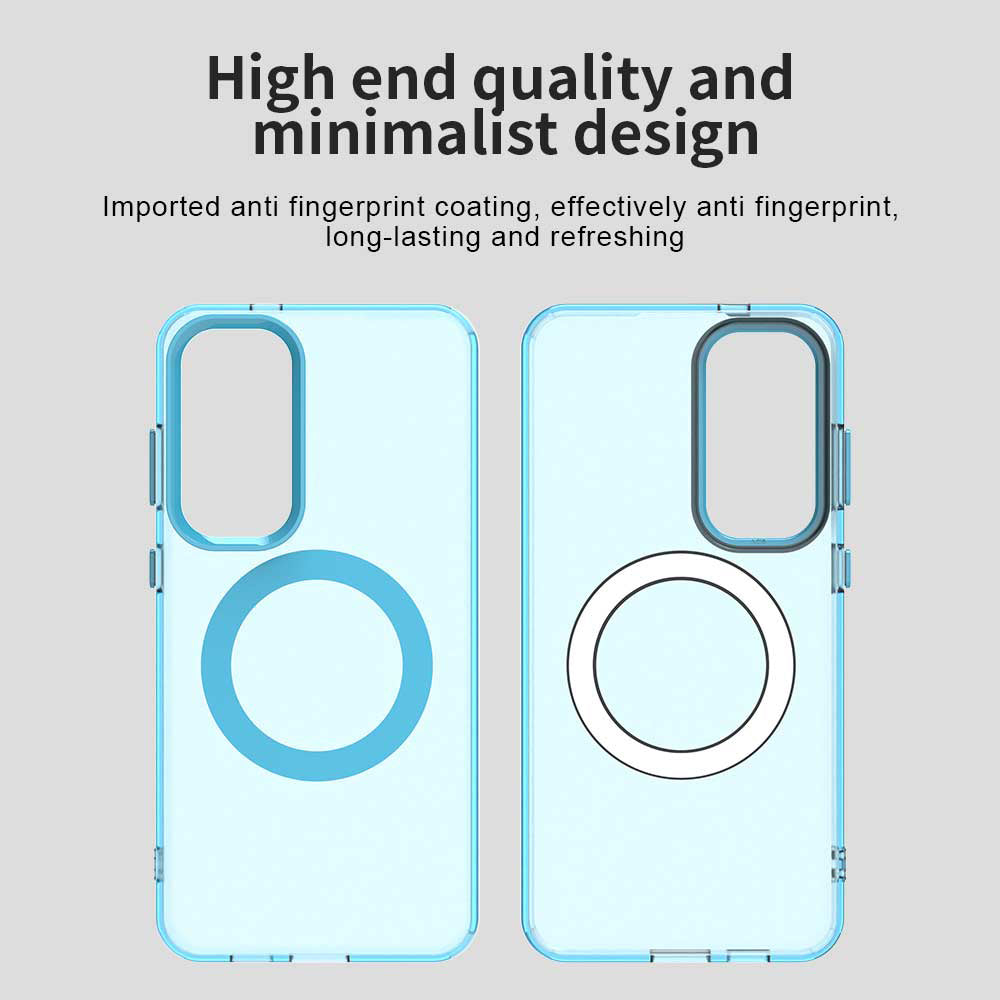 Coque MagSafe pour Samsung Galaxy S24 FE S721, Techsuit, CandyCase, Bleue