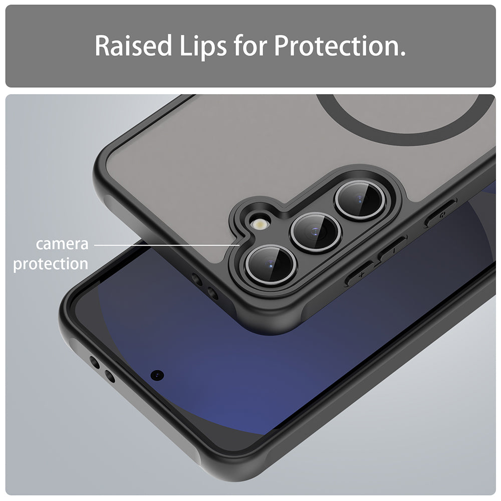 Coque MagSafe pour Samsung Galaxy S24 FE S721, Techsuit, HaloFrost II, Noire