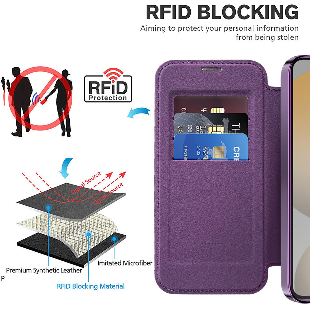 Coque MagSafe pour Samsung Galaxy S24 FE S721, Techsuit, SmartMag Book, Violet