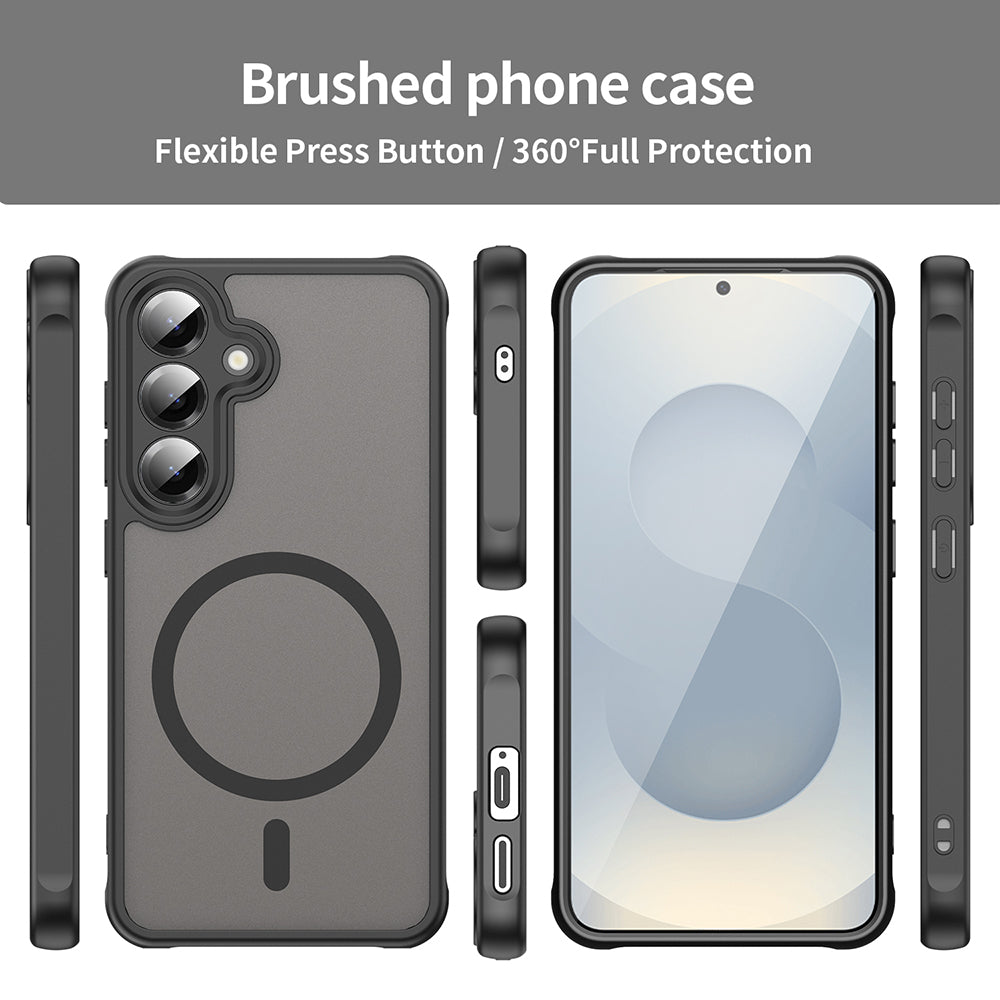 Coque MagSafe pour Samsung Galaxy S24+ S926, Techsuit, HaloFrost II, Noire