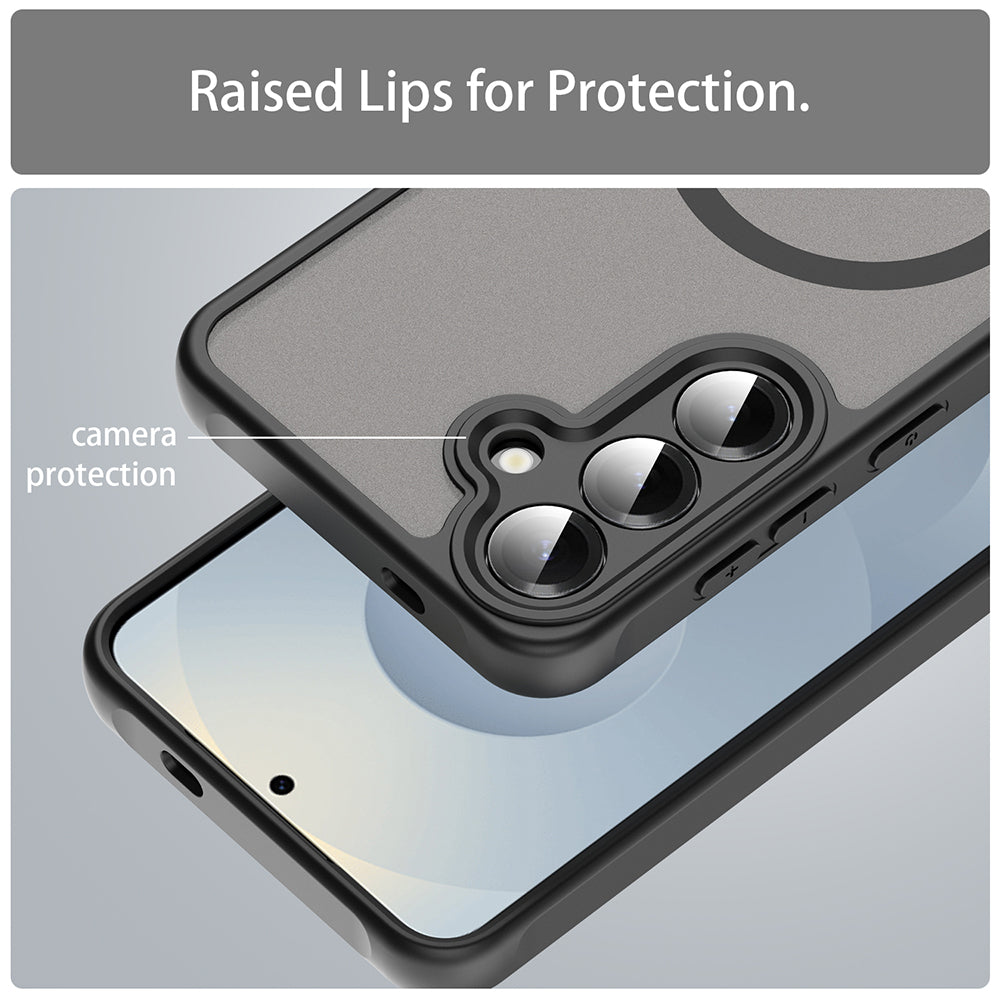 Coque MagSafe pour Samsung Galaxy S24+ S926, Techsuit, HaloFrost II, Noire