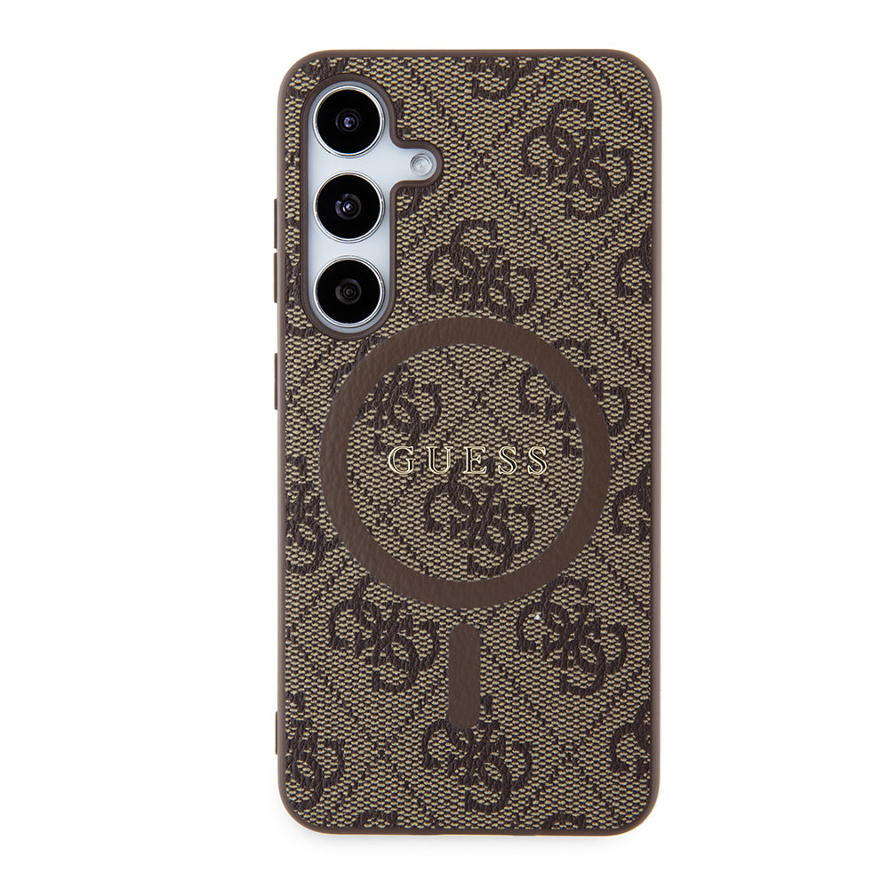 Housse MagSafe pour Samsung Galaxy S24 S921, Guess, Collection 4G, Marron