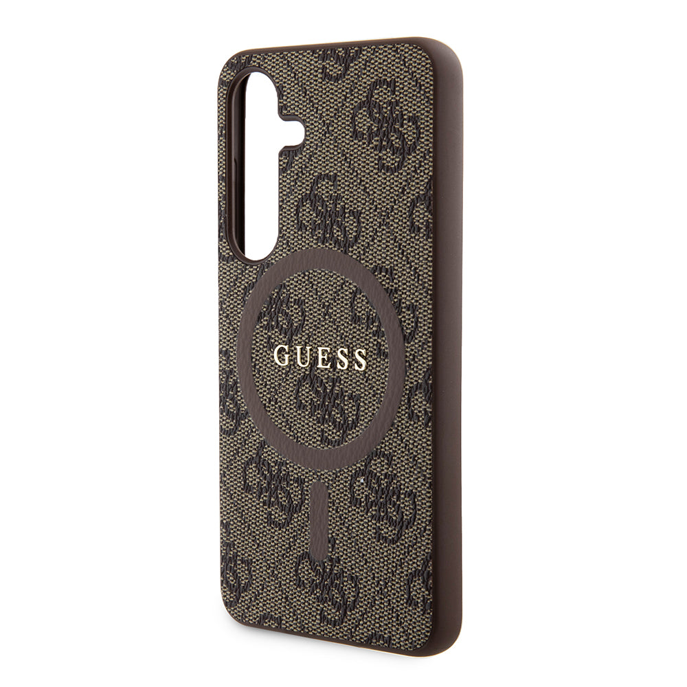 Housse MagSafe pour Samsung Galaxy S24 S921, Guess, Collection 4G, Marron