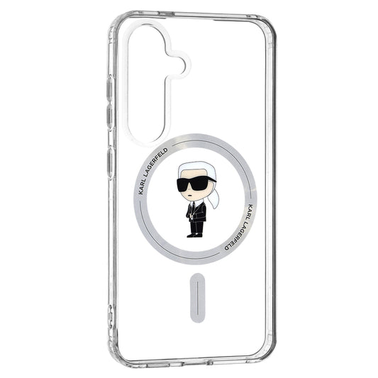 MagSafe Hülle für Samsung Galaxy S24 S921, Karl Lagerfeld, IML Ikonik Karl, Transparent