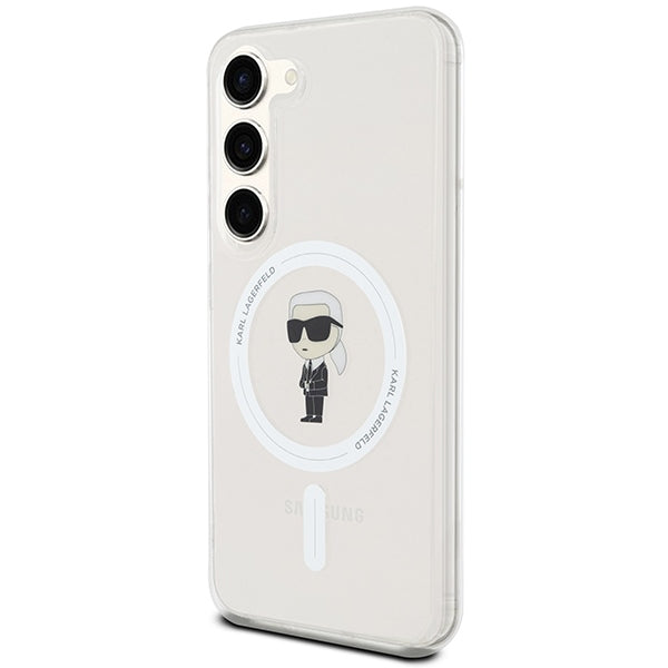 Housse MagSafe pour Samsung Galaxy S24 S921, Karl Lagerfeld, IML Ikonik Karl, Transparente