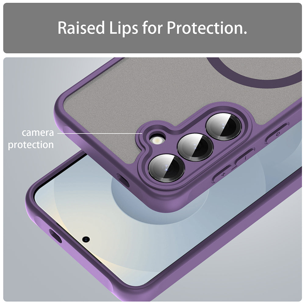 Coque MagSafe pour Samsung Galaxy S24 S921, Techsuit, HaloFrost II, Violet