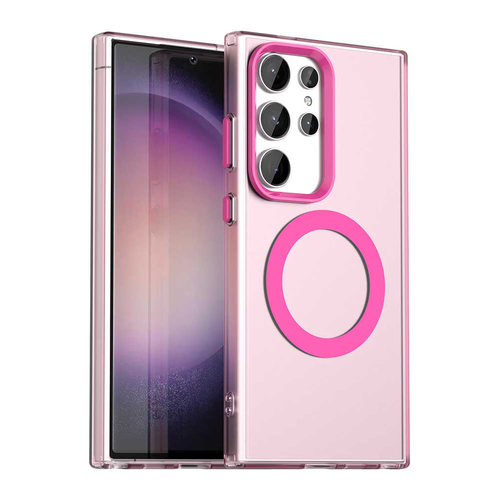 Coque MagSafe pour Samsung Galaxy S24 Ultra S928, Techsuit, CandyCase, Rose