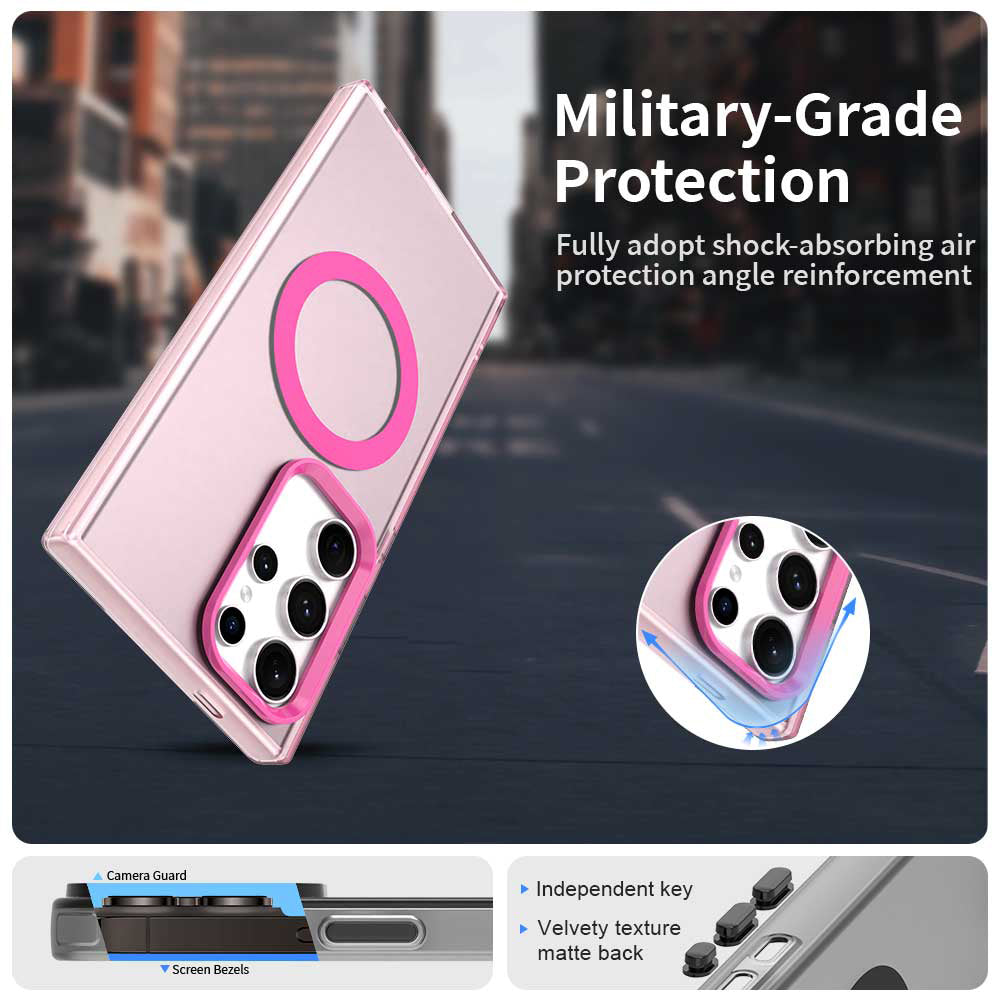 Coque MagSafe pour Samsung Galaxy S24 Ultra S928, Techsuit, CandyCase, Rose