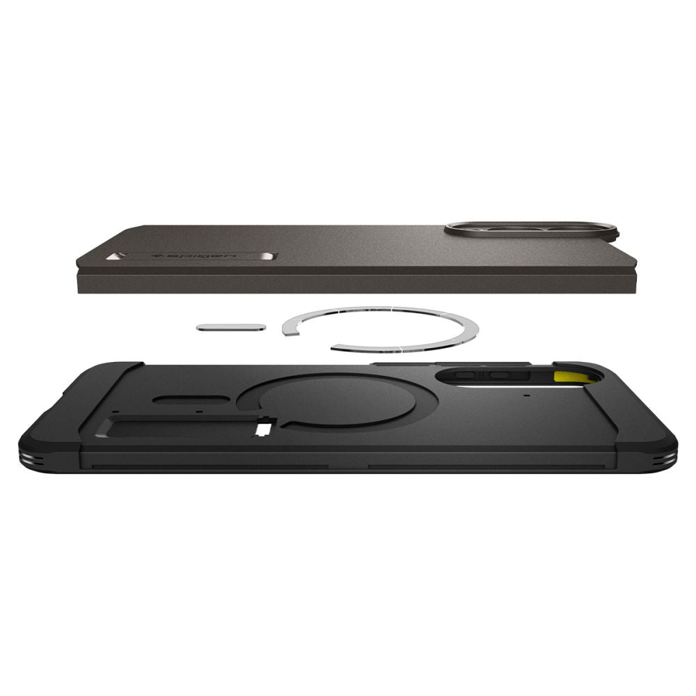 MagSafe Hülle für Samsung Galaxy S25 Edge S937, Spigen, Tough Armor, Grau ACS09423