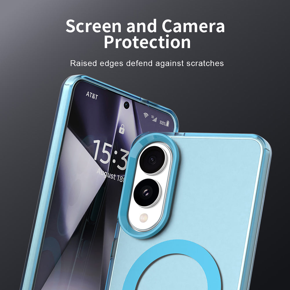 Coque MagSafe pour Samsung Galaxy S25 Edge S937, Techsuit, CandyCase, Bleue