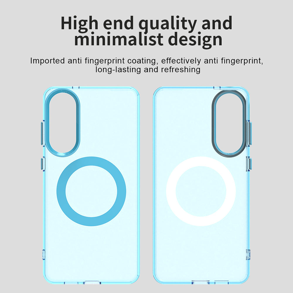 Coque MagSafe pour Samsung Galaxy S25 Edge S937, Techsuit, CandyCase, Bleue