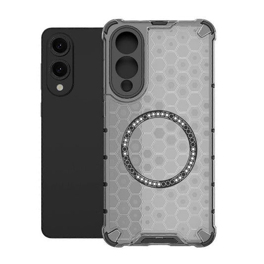 Coque MagSafe pour Samsung Galaxy S25 Edge S937, Techsuit, HoneyComb Shield, Noire