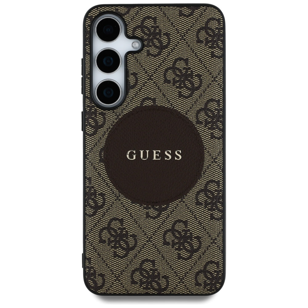 Étui MagSafe pour Samsung Galaxy S25+ S936, Guess, logo classique 4G Circle, Marron