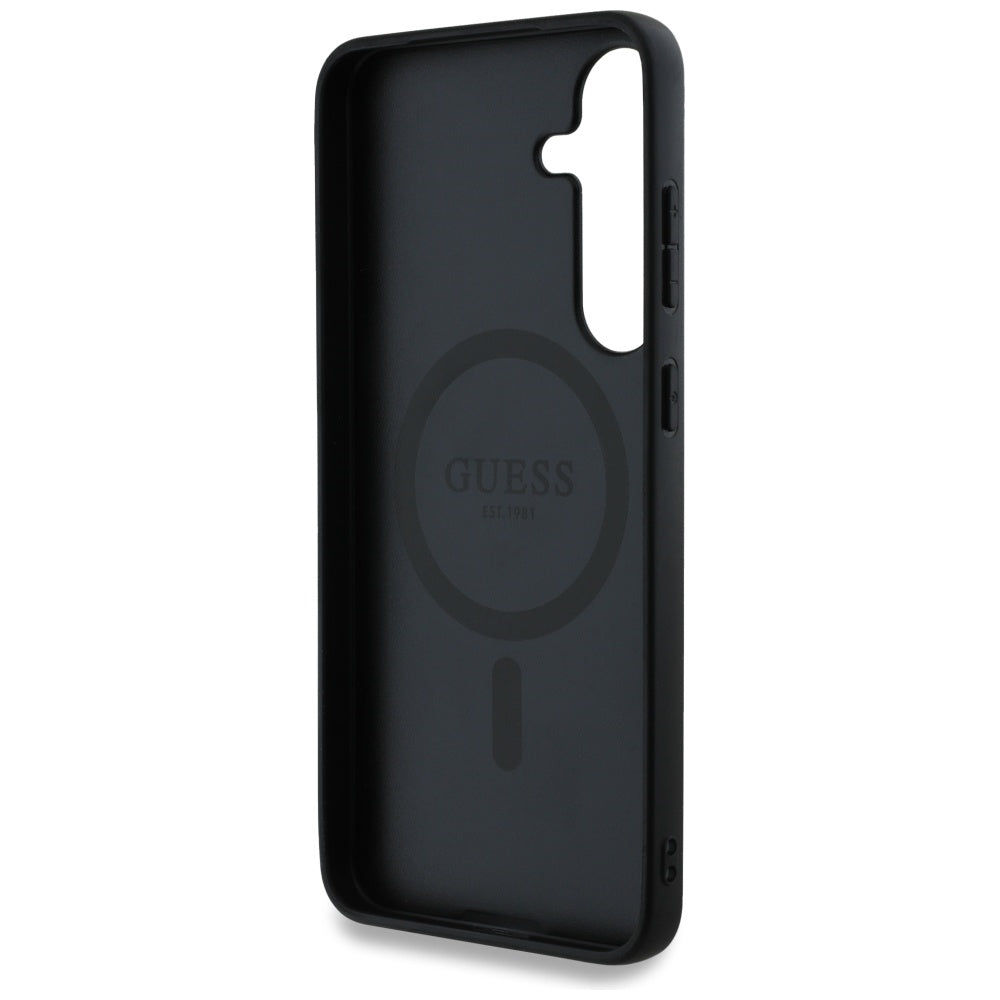 Étui MagSafe pour Samsung Galaxy S25+ S936, Guess, logo classique 4G Circle, Marron