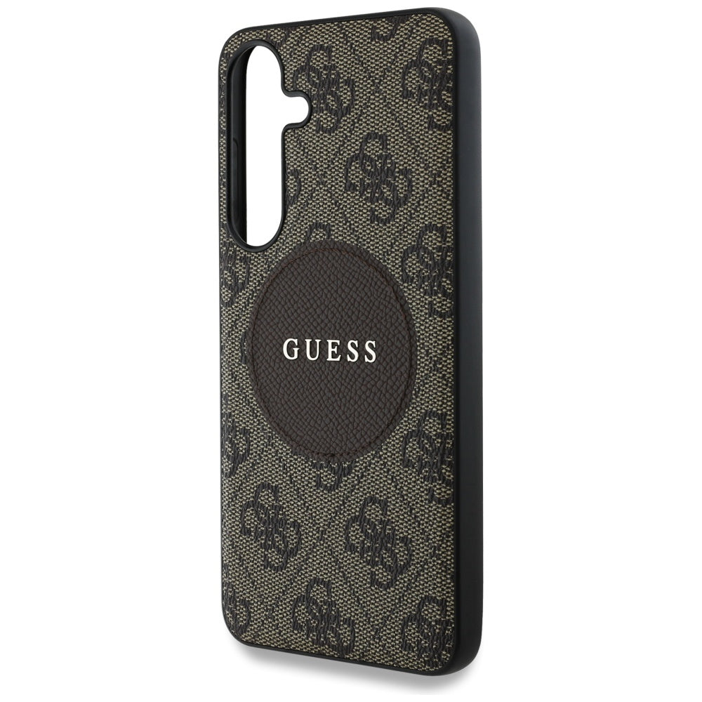 Étui MagSafe pour Samsung Galaxy S25+ S936, Guess, logo classique 4G Circle, Marron
