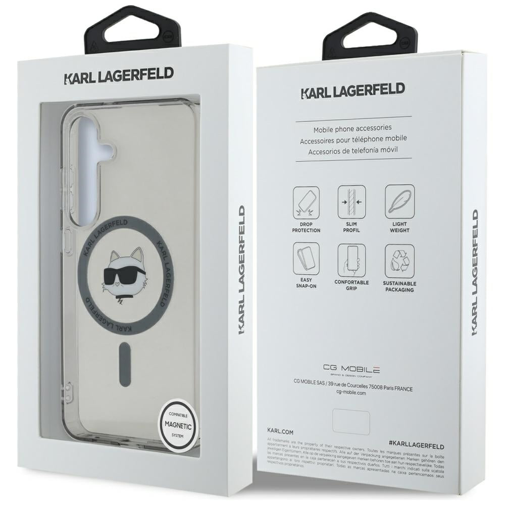 Étui MagSafe pour Samsung Galaxy S25+ S936, Karl Lagerfeld, IML Choupette's Head, Noir