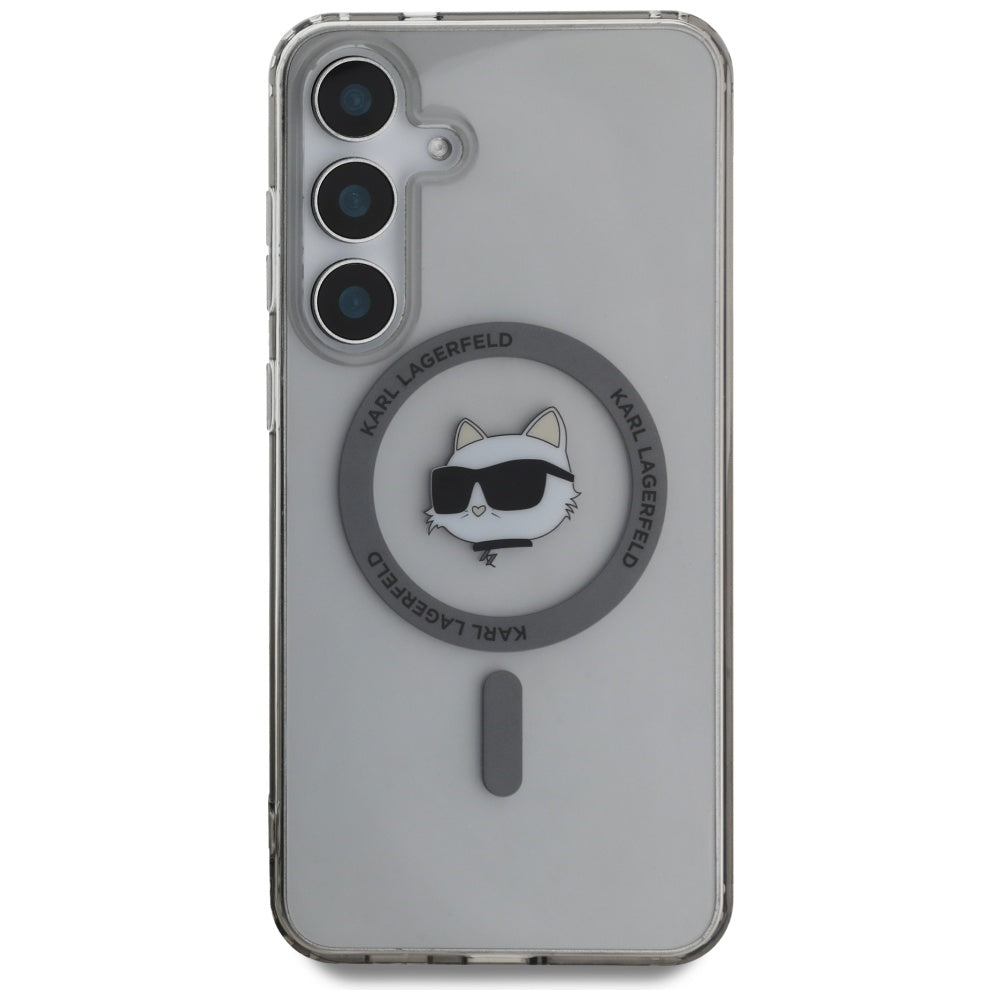 MagSafe Case for Samsung Galaxy S25 S931, Karl Lagerfeld, IML Choupette's Head, Black