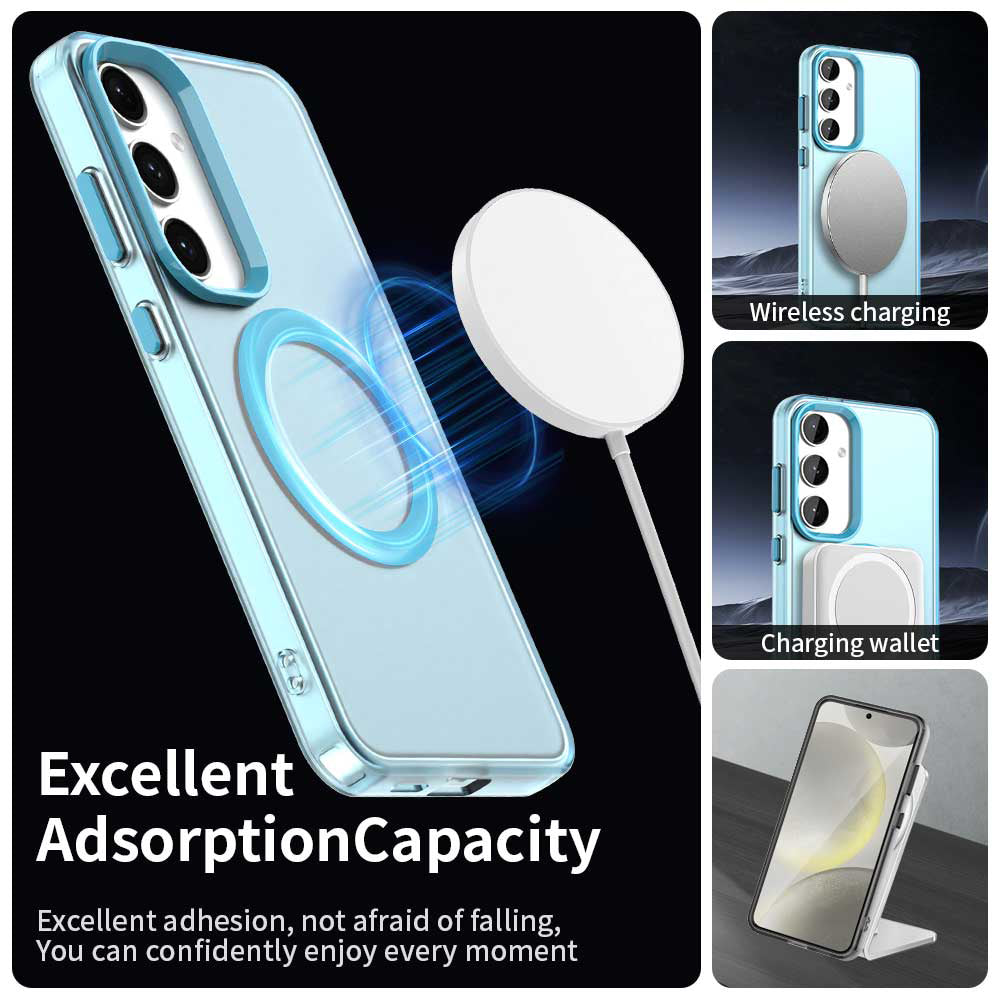 Coque MagSafe pour Samsung Galaxy S25 S931 / S24 S921, Techsuit, CandyCase, Bleue