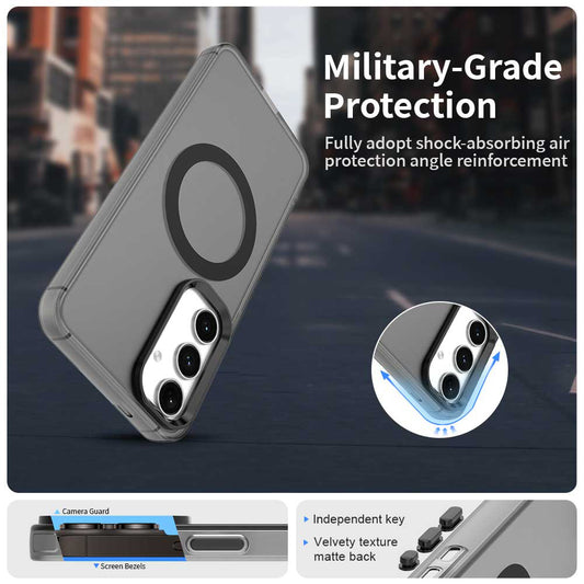 MagSafe-Hülle für Samsung Galaxy S25 S931 / S24 S921, Techsuit, CandyCase, Schwarz