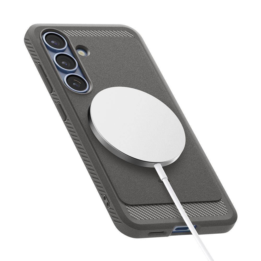MagSafe Hülle für Samsung Galaxy S25 S931, Spigen, Rugged Armor, Grau ACS08999