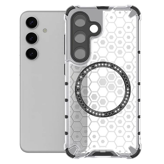 MagSafe-Hülle für Samsung Galaxy S25 S931, Techsuit, HoneyComb Shield, Weiß
