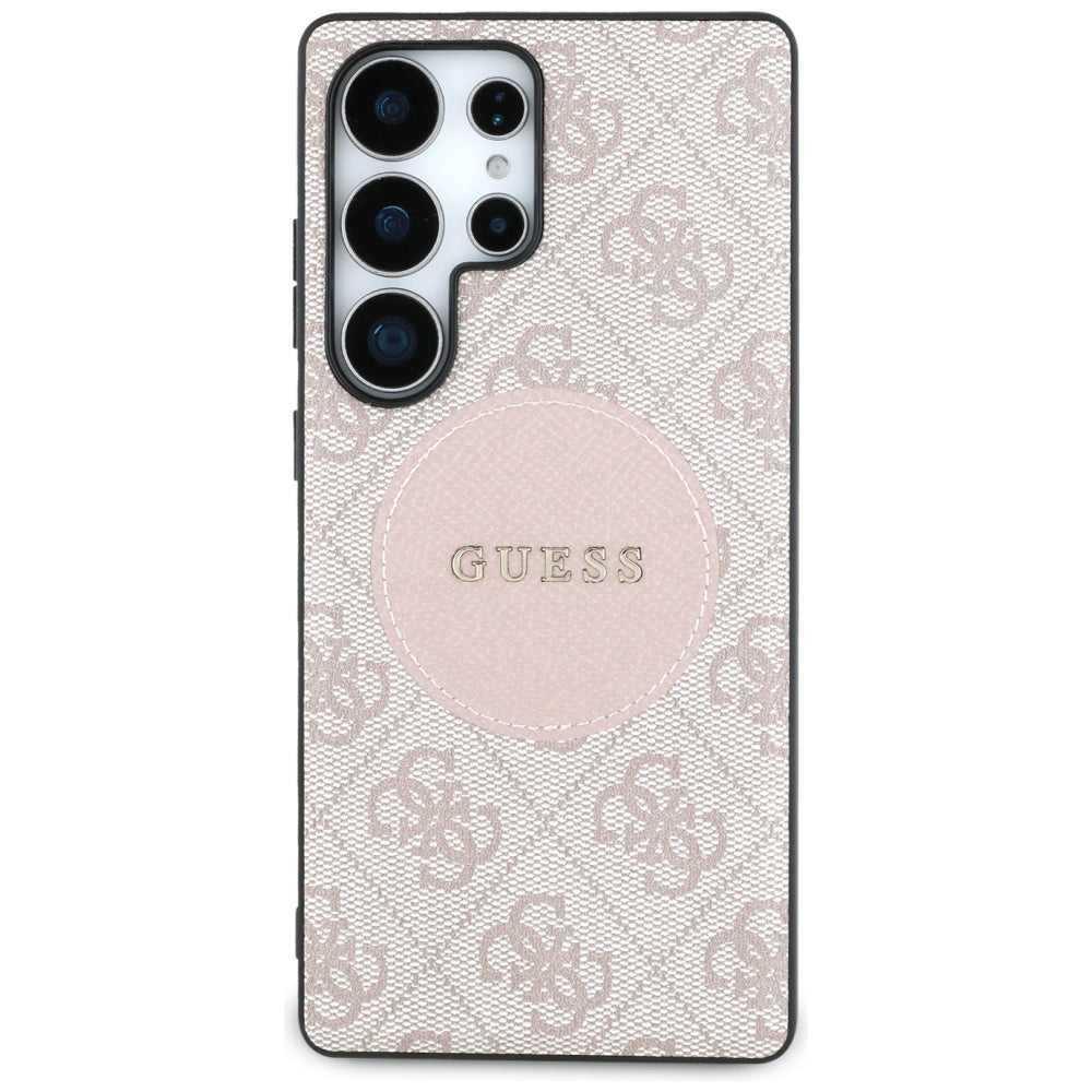 Étui MagSafe pour Samsung Galaxy S25 Ultra S938, Guess, logo classique 4G Circle, Rose