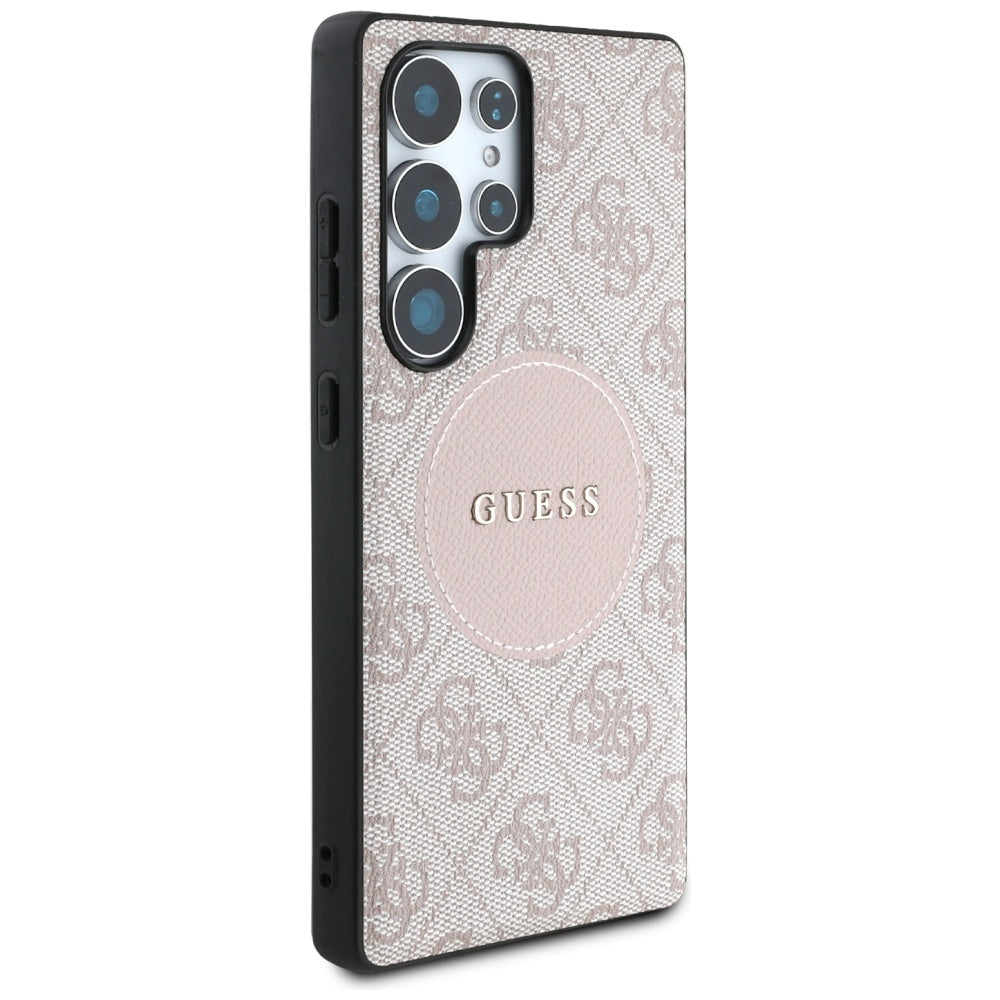 Étui MagSafe pour Samsung Galaxy S25 Ultra S938, Guess, logo classique 4G Circle, Rose