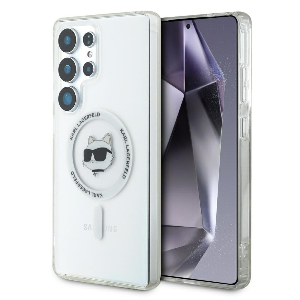 MagSafe Case for Samsung Galaxy S25 Ultra S938, Karl Lagerfeld, IML Choupette's Head, White