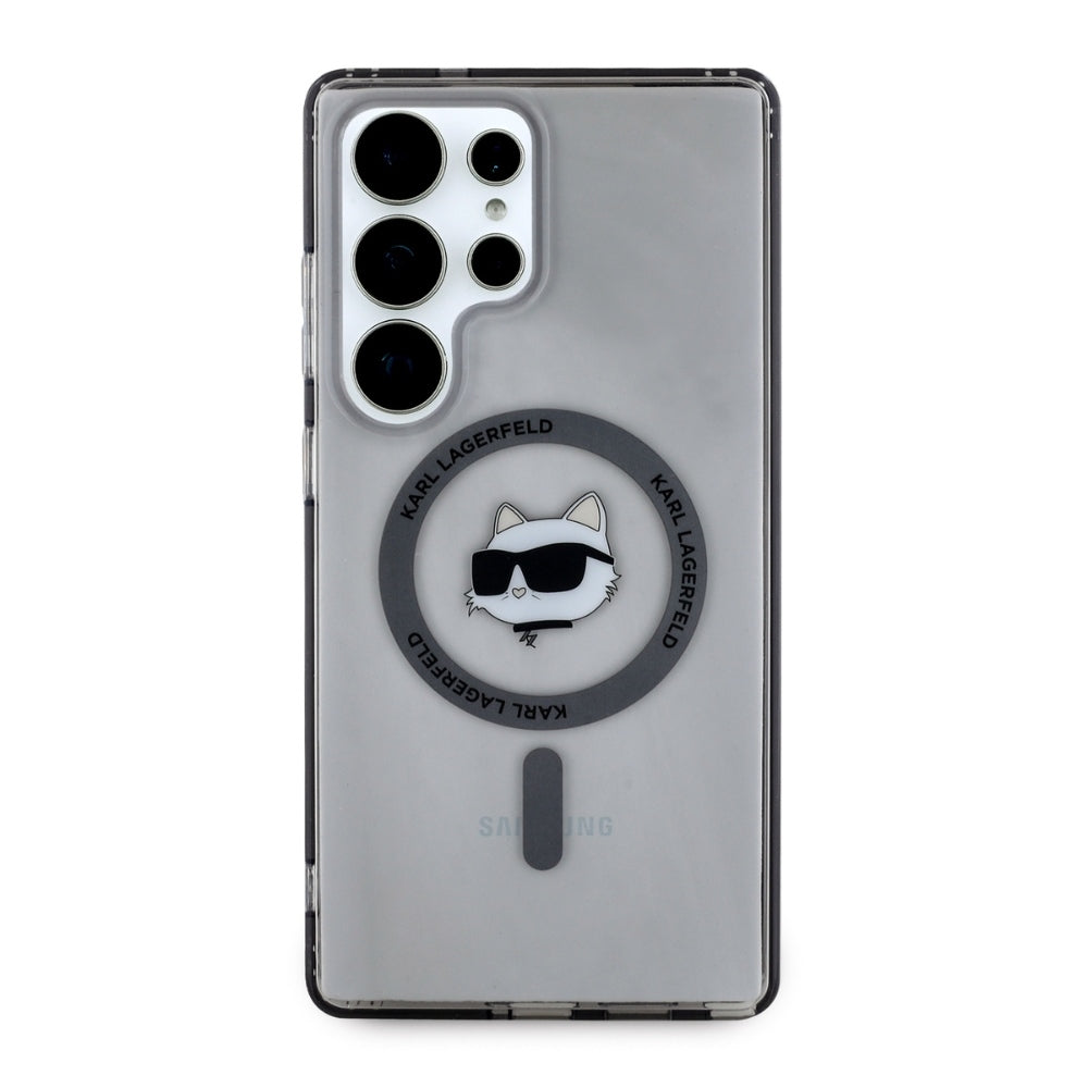 MagSafe Hülle für Samsung Galaxy S25 Ultra S938, Karl Lagerfeld, IML Choupette's Head, Schwarz