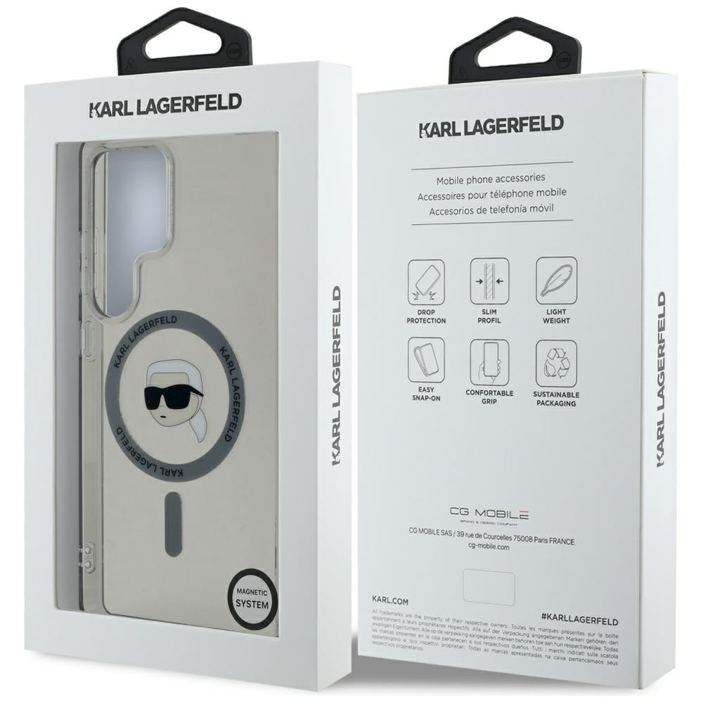 Étui MagSafe pour Samsung Galaxy S25 Ultra S938, Karl Lagerfeld, IML Karl's Head, Noir