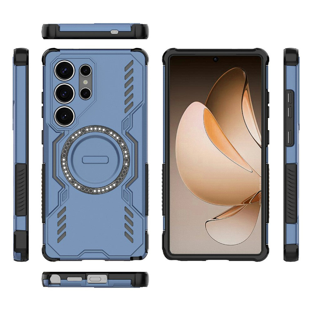 Coque MagSafe pour Samsung Galaxy S25 Ultra S938, Techsuit, ArmorMag, Bleue