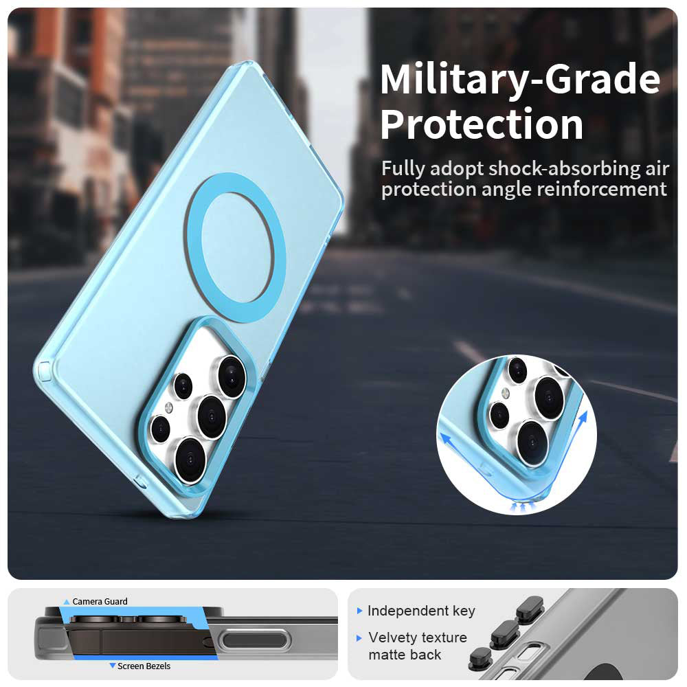 Coque MagSafe pour Samsung Galaxy S25 Ultra S938, Techsuit, CandyCase, Bleue