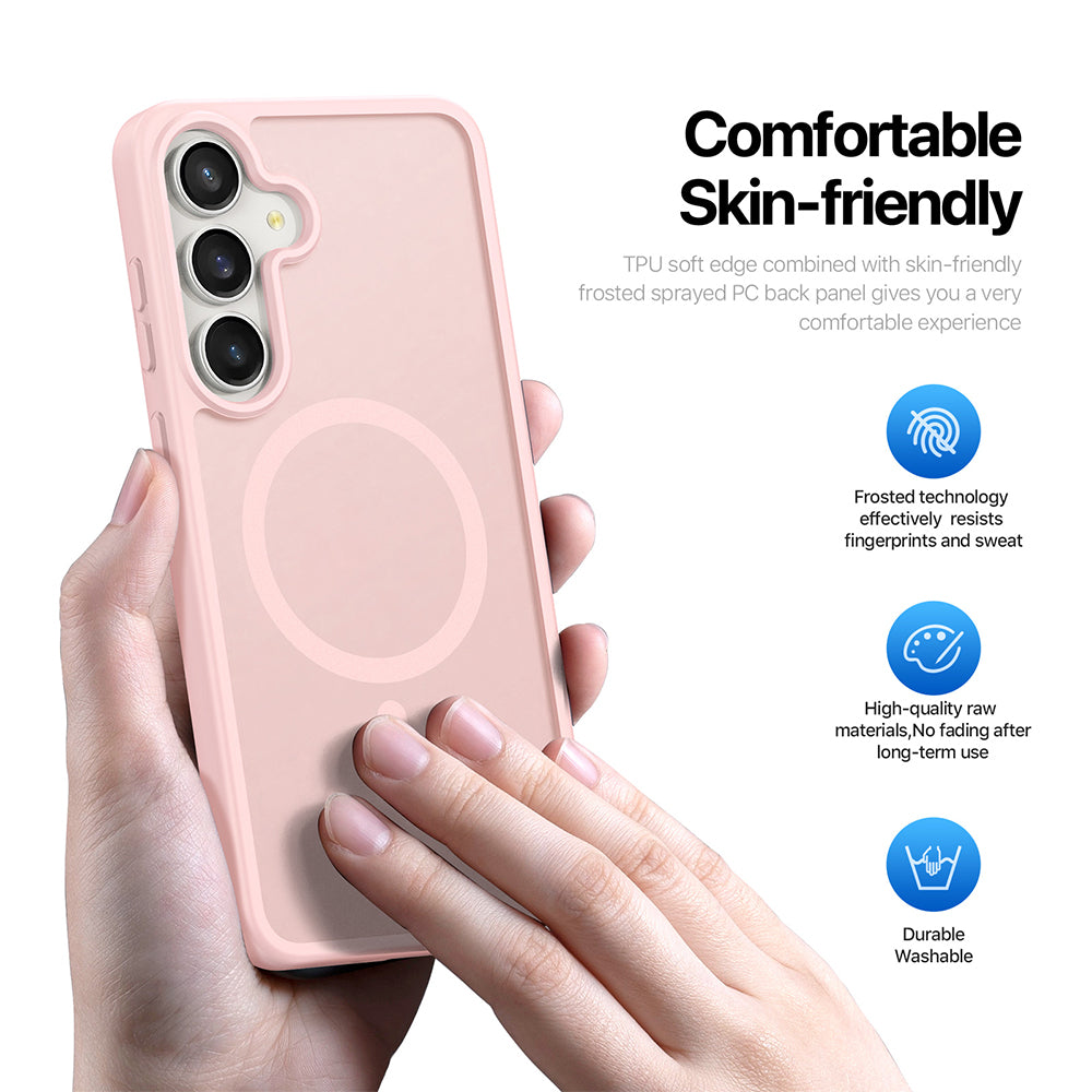 Coque MagSafe pour Samsung Galaxy S26 FE S741 / S25 FE, DUX DUCIS, Yind, Rose Clair