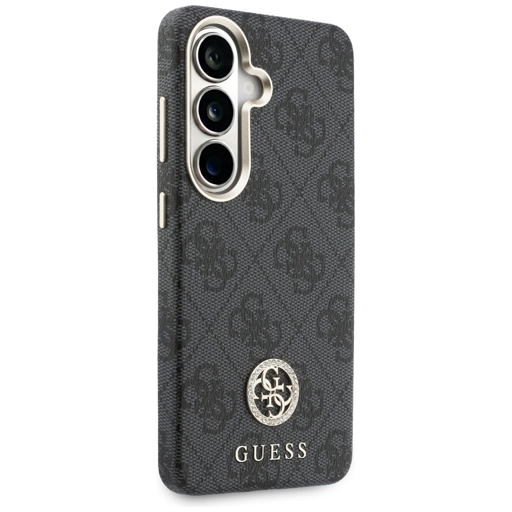 Coque MagSafe pour Samsung Galaxy S26 Plus S947, Guess, Logo Rond 4G en Strass, Noire