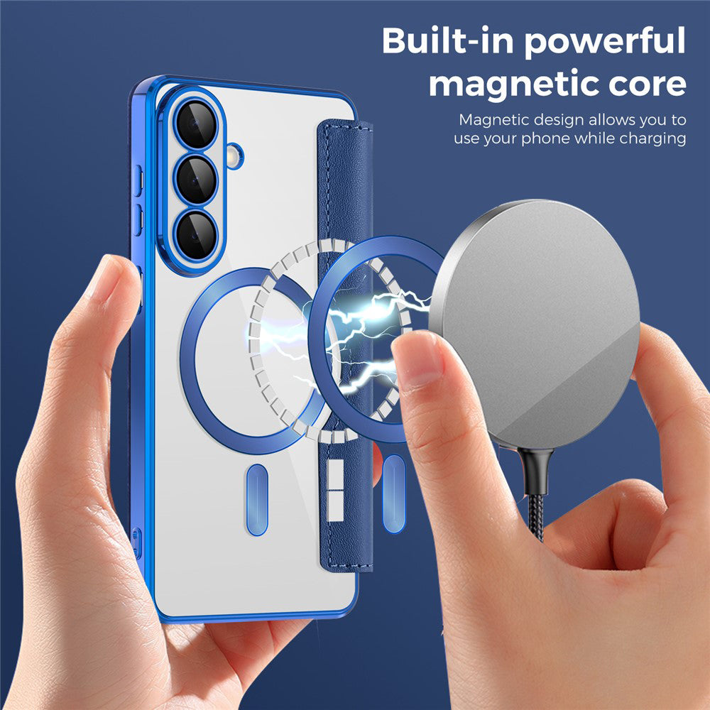 MagSafe Case for Samsung Galaxy S26 Plus S947, Techsuit, SmartMag Book, Blue
