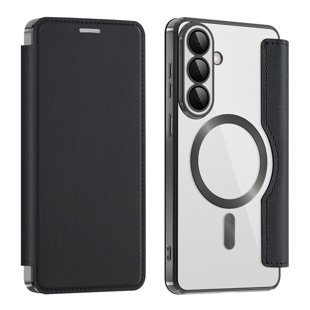 Coque MagSafe pour Samsung Galaxy S26 Plus S947, Techsuit, SmartMag Book, Noire