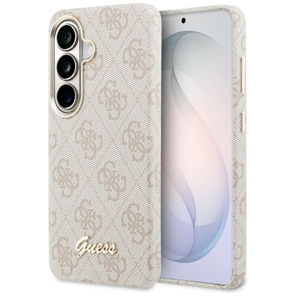 Coque MagSafe pour Samsung Galaxy S26 S942, Guess, Logo Script 4G, Rose