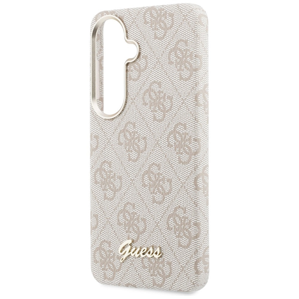 Coque MagSafe pour Samsung Galaxy S26 S942, Guess, Logo Script 4G, Rose