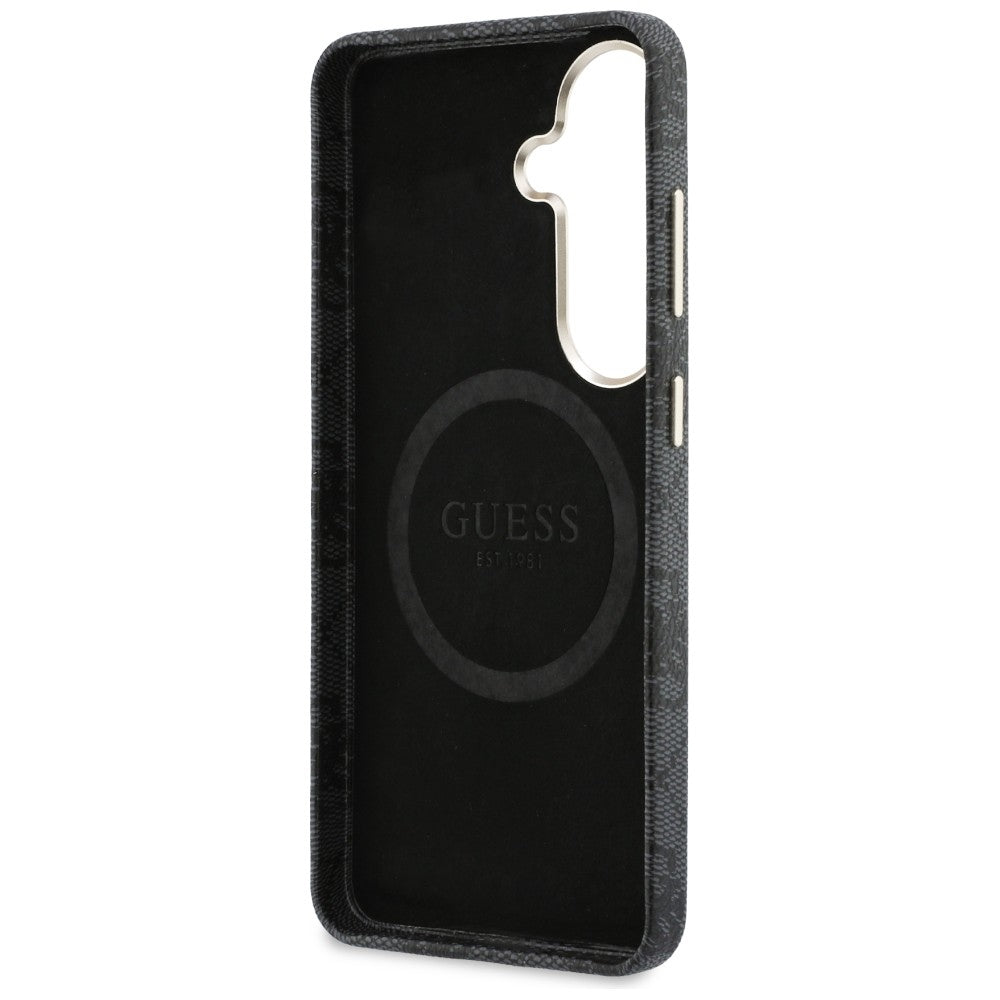 Coque MagSafe pour Samsung Galaxy S26 S942, Guess, Rhinestone Round Logo, Noire
