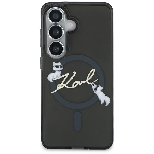MagSafe Case for Samsung Galaxy S26 S942, Karl Lagerfeld, IML Choupette Karl Script Logo, Black