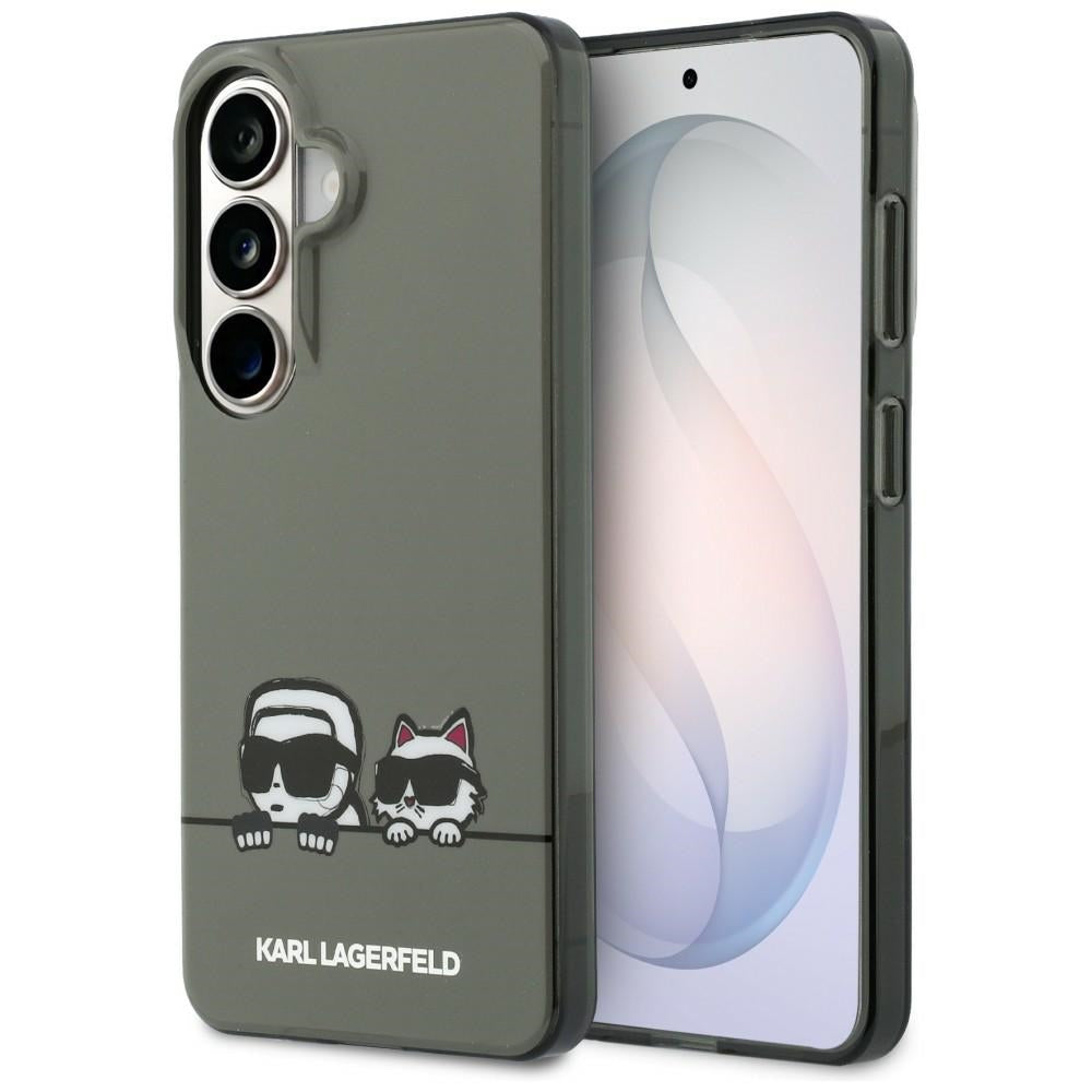 Housse MagSafe pour Samsung Galaxy S26 S942, Karl Lagerfeld, IML Karl & Choupette Peekaboo Logo, Noire