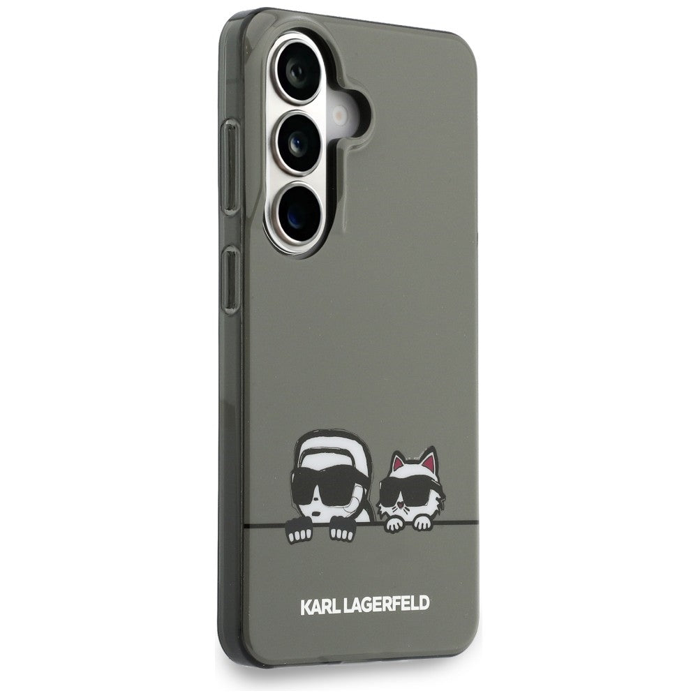 Housse MagSafe pour Samsung Galaxy S26 S942, Karl Lagerfeld, IML Karl & Choupette Peekaboo Logo, Noire