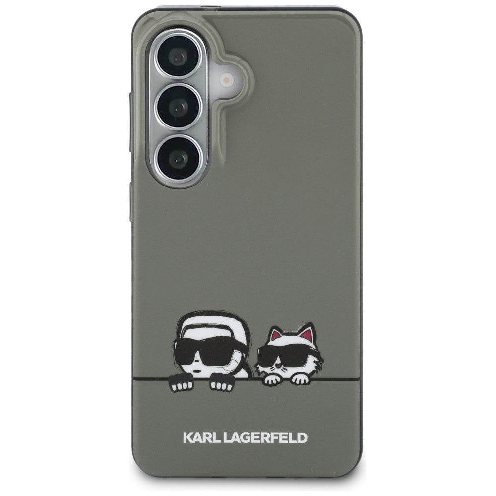 Housse MagSafe pour Samsung Galaxy S26 S942, Karl Lagerfeld, IML Karl & Choupette Peekaboo Logo, Noire