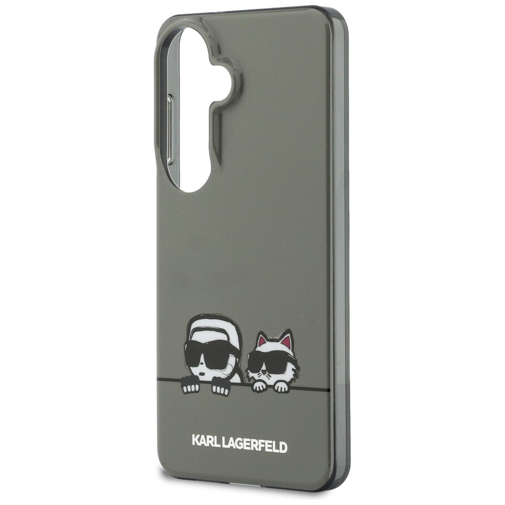 Housse MagSafe pour Samsung Galaxy S26 S942, Karl Lagerfeld, IML Karl & Choupette Peekaboo Logo, Noire