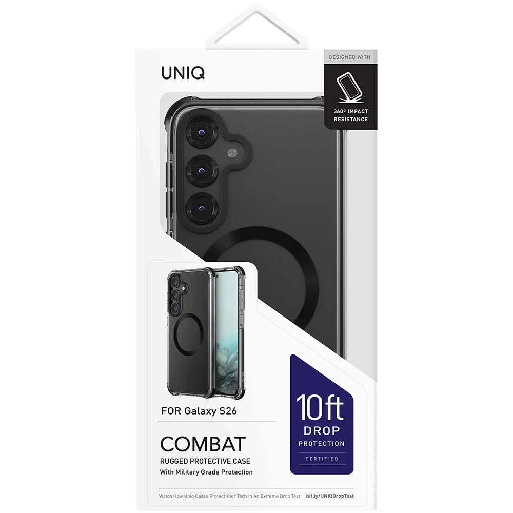 Coque MagSafe pour Samsung Galaxy S26 S942, UNIQ, Combat MagClick, Noire