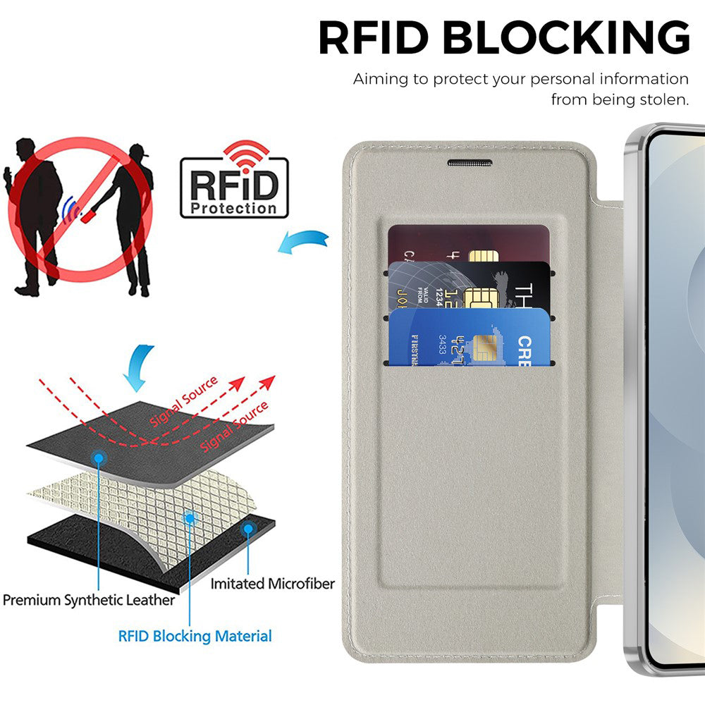 MagSafe Case for Samsung Galaxy S26 S942, Techsuit, SmartMag Book, Gray