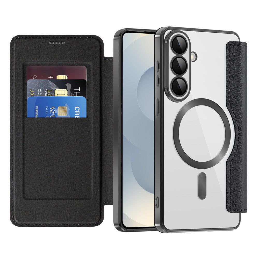 Coque MagSafe pour Samsung Galaxy S26 S942, Techsuit, SmartMag Book, Noire