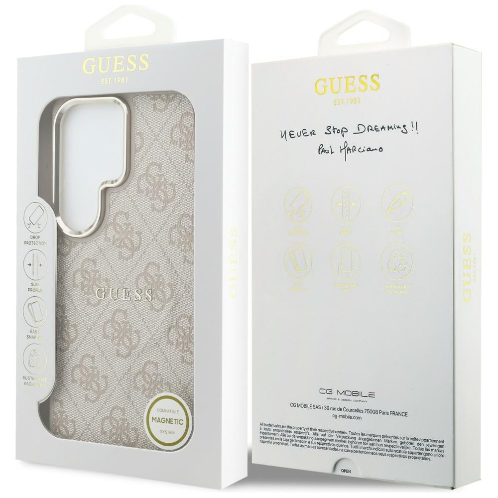 Étui MagSafe pour Samsung Galaxy S26 Ultra S948, Guess, 4G Embossed Ring, Rose