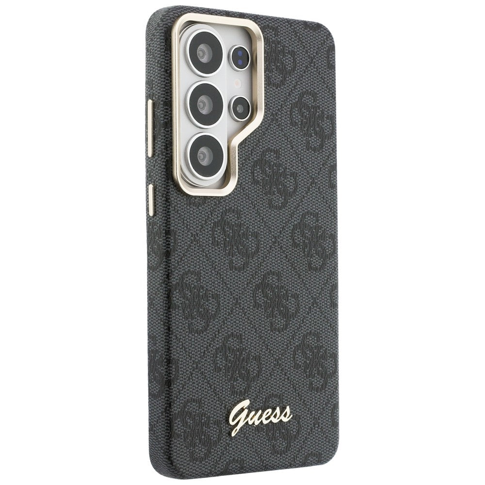 MagSafe Hülle für Samsung Galaxy S26 Ultra S948, Guess, 4G Script Logo, Schwarz
