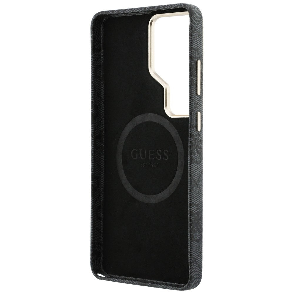 MagSafe Hülle für Samsung Galaxy S26 Ultra S948, Guess, 4G Script Logo, Schwarz